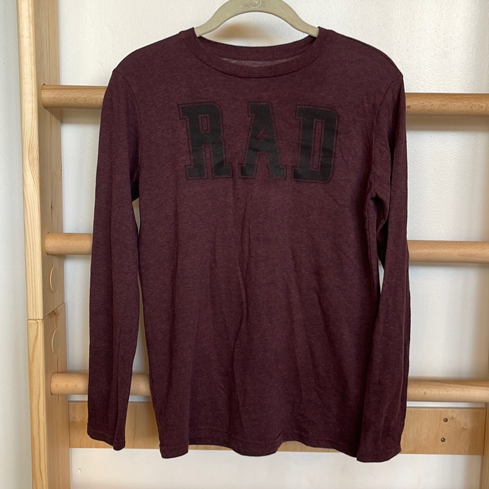 Youth boys maroon long sleeve T-shirt